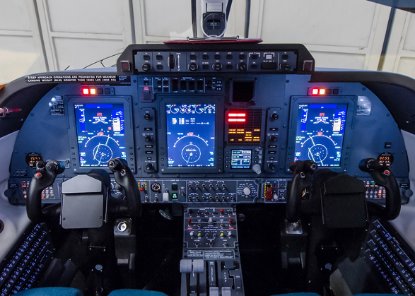 A photo of the console in a plane.