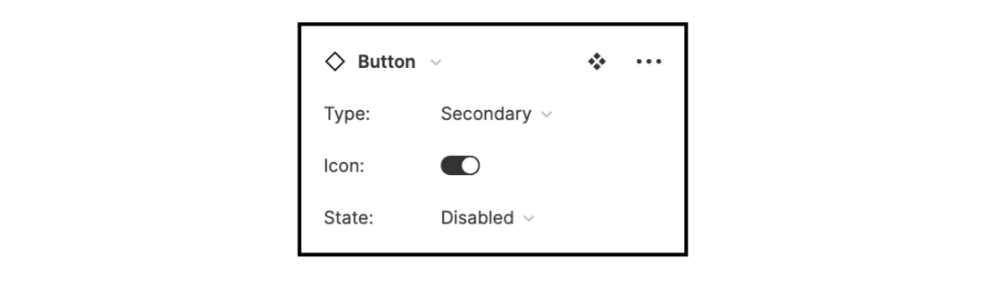 The new instance panel in the Figma sidebar showing variant options.